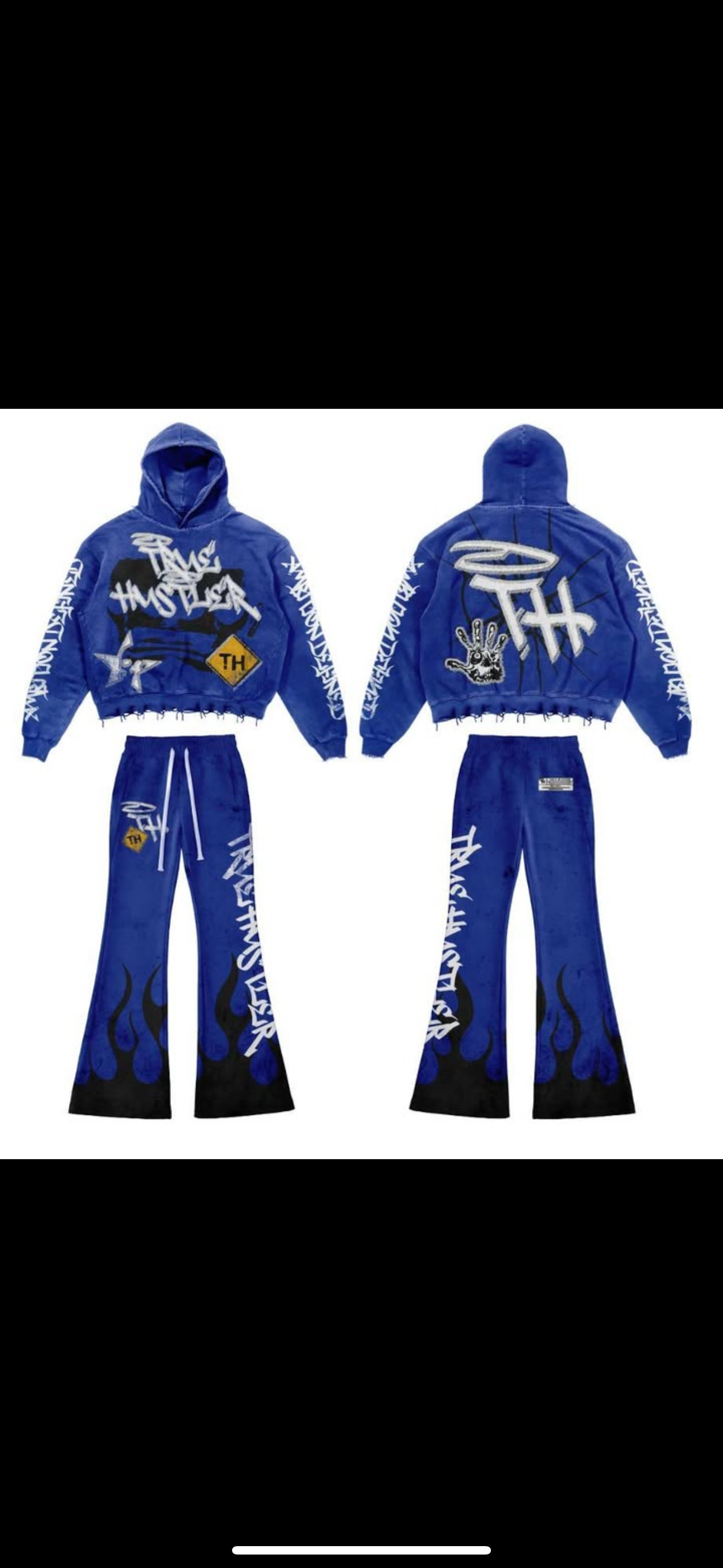 Blue True Hustler “ Ambition Defined “ Flared Set