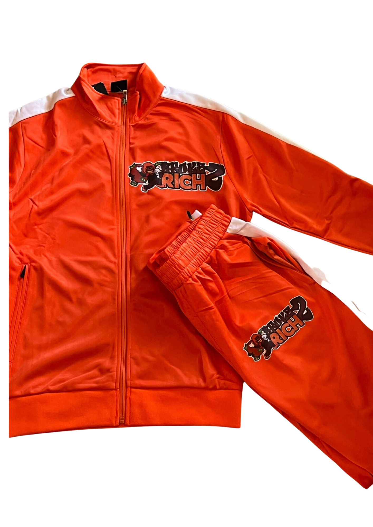 Broke 2 Rich Orange Tracksuit