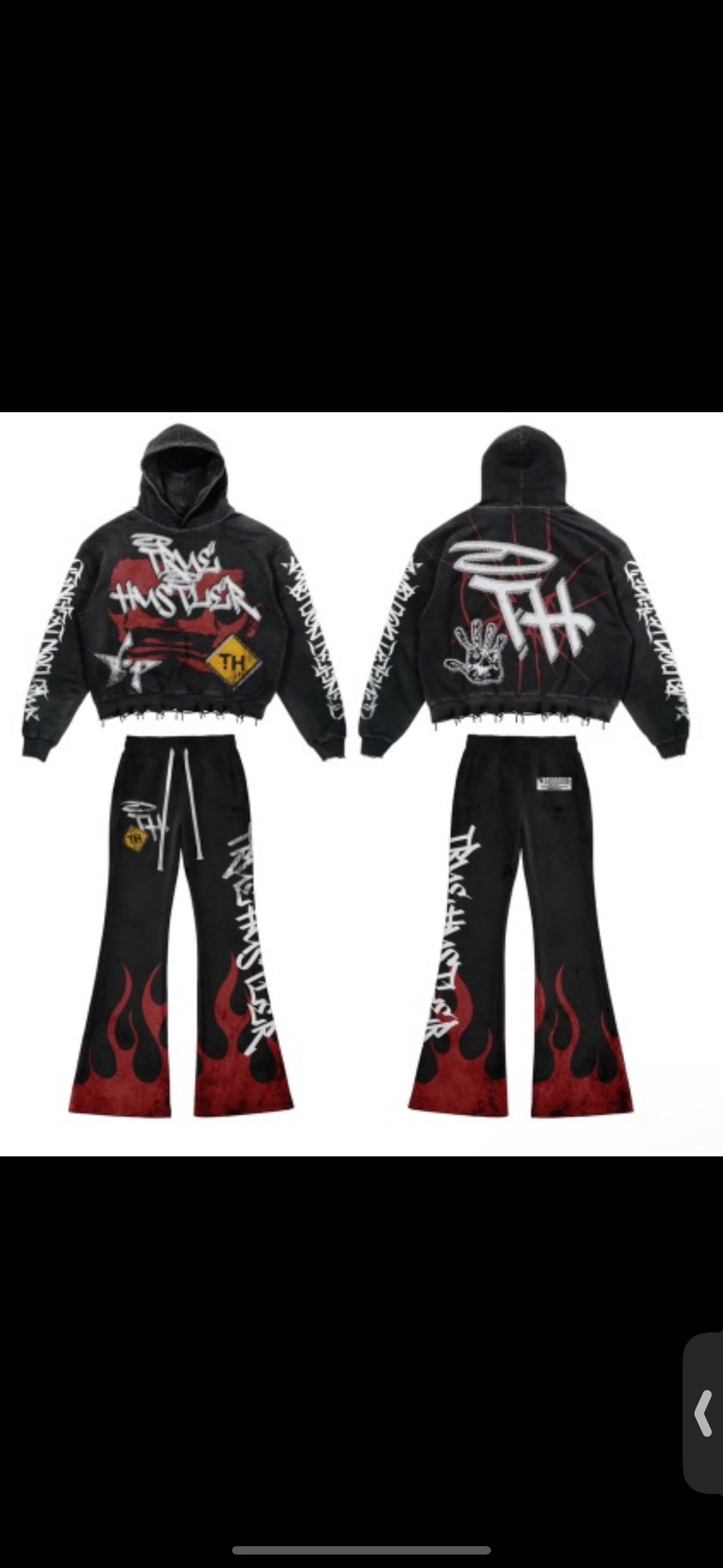 Black & Red True Hustler “ Ambition Defined “ Flared Set