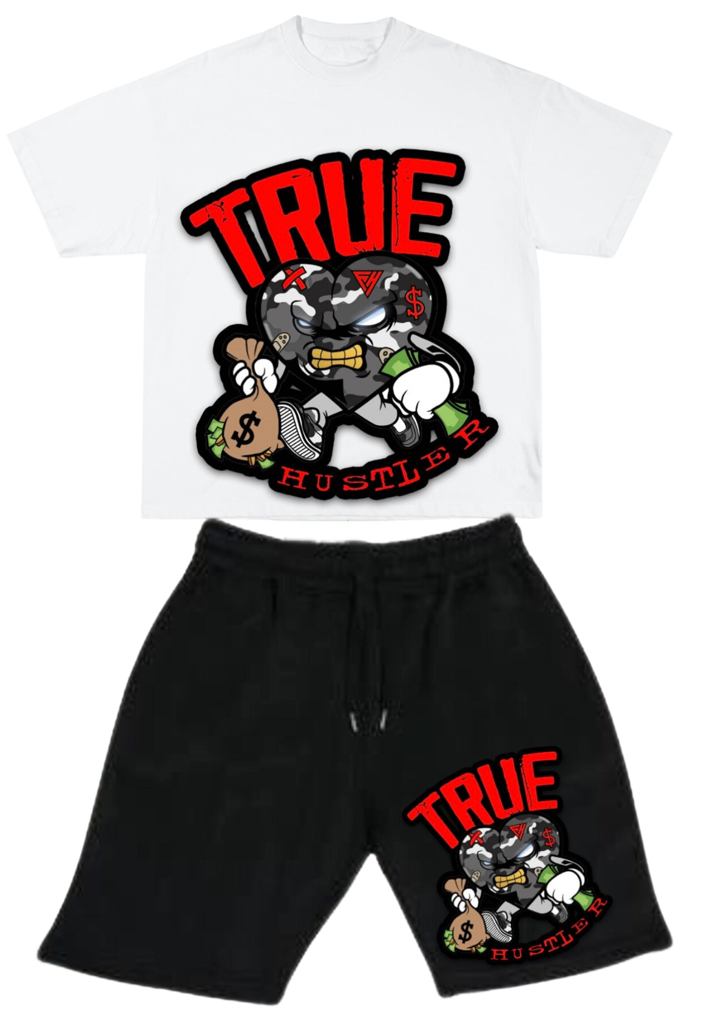 Red “True Hustler” Summer Set