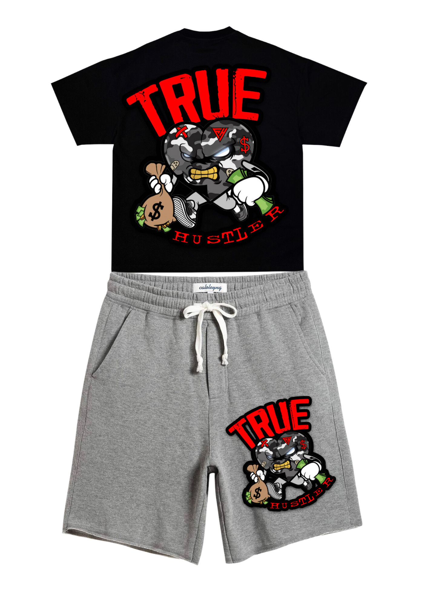 Red “True Hustler” Summer Set