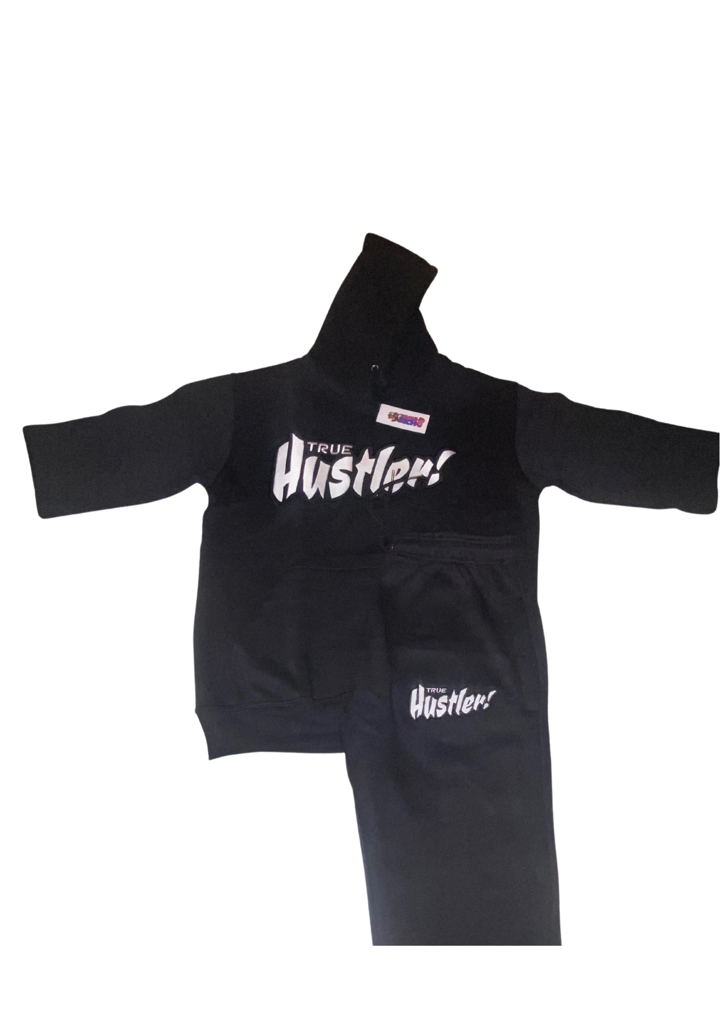 Black & White “True Hustler Stacked Pants Set “