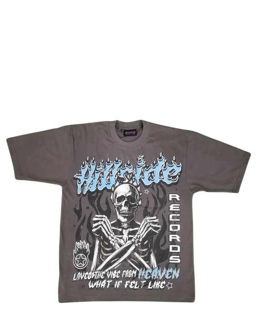 Gray & light blue“ Reach Your Inner Peace “ T-Shirt