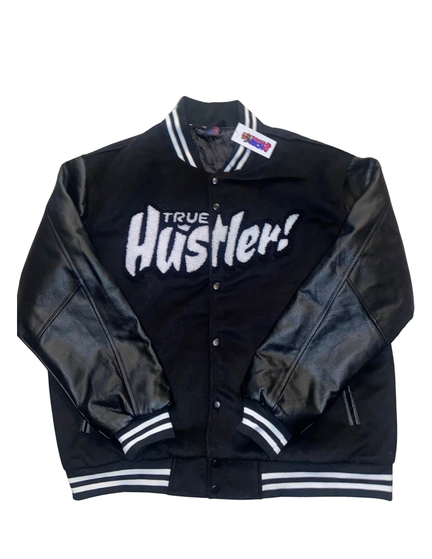 Black “ True Hustler Varsity Jacket