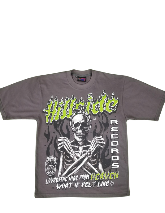 Grey & Lime Green “ Reach Your Inner Peace “ T-Shirt