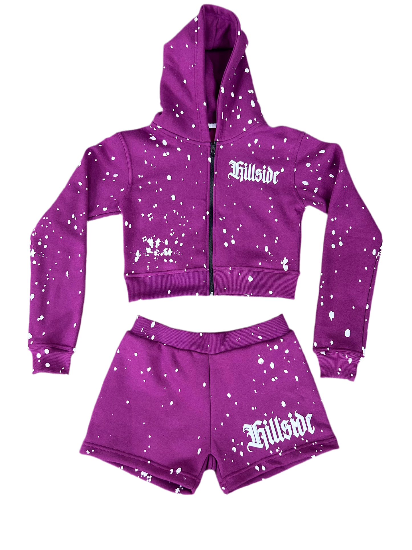 Womens Purple Hillside Hoodie/Short Set