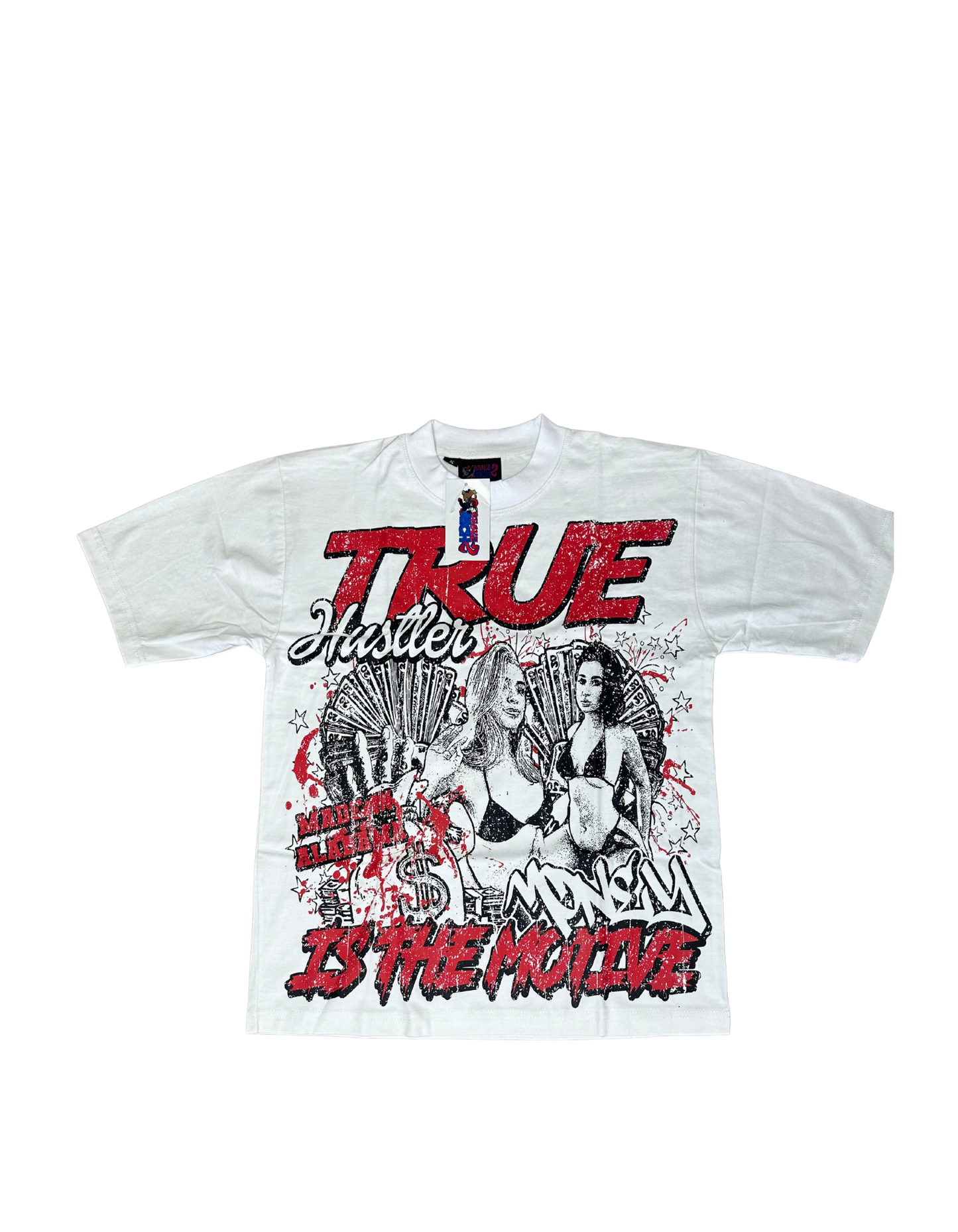 Red True Hustler “ Money Is The Motive” Shirt