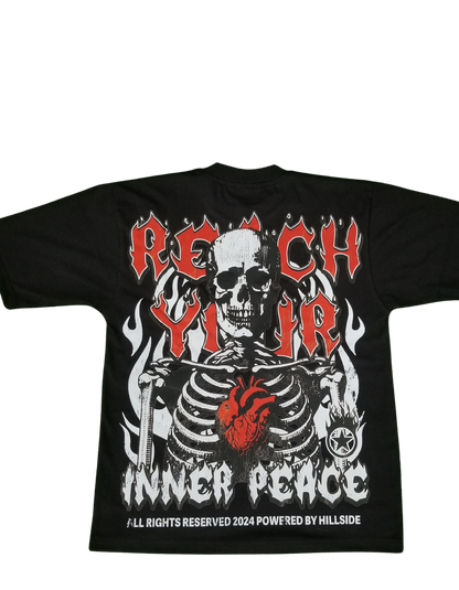 Black & Red “ Reach Your Inner Peace “ T-Shirt