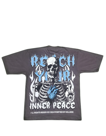 Gray & light blue“ Reach Your Inner Peace “ T-Shirt