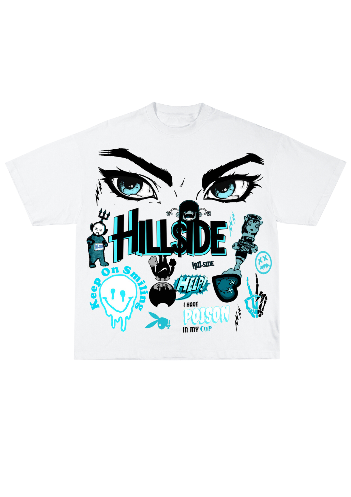Light Blue "HILLSIDE" T- Shirt